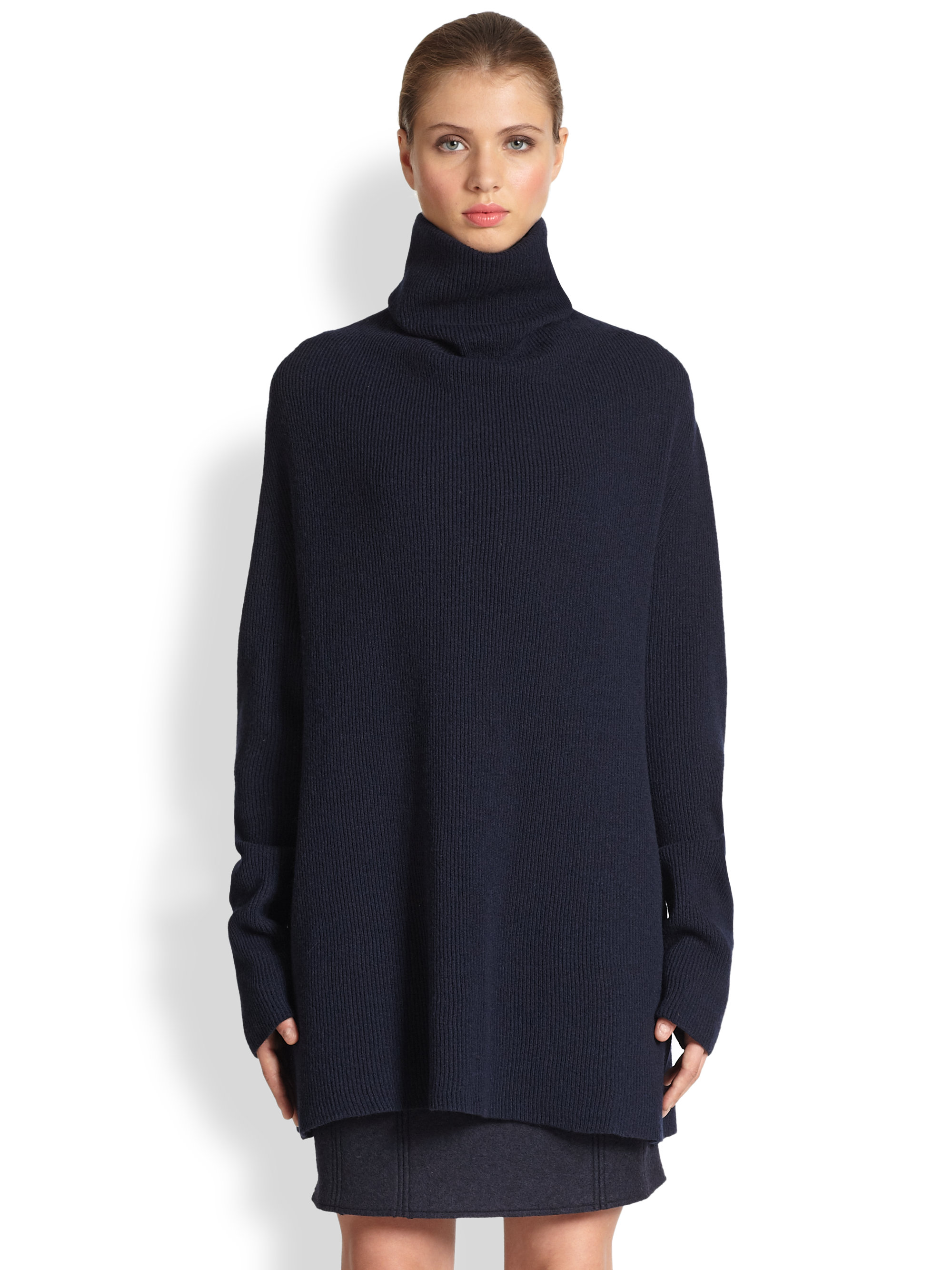 Maison Margiela Wool Cashmere Turtleneck Sweater in Blue (NAVY BLUE) | Lyst
