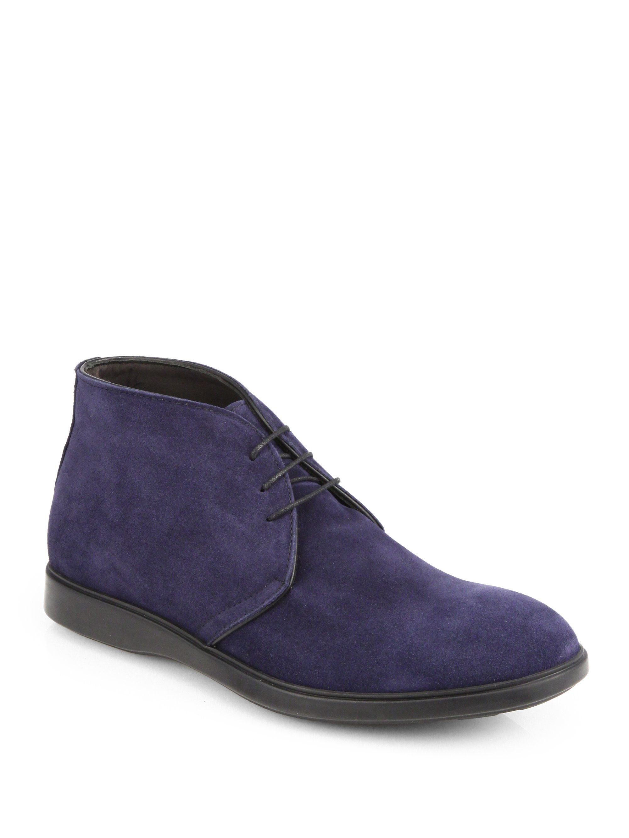 Saks Fifth Avenue Suede Chukka Boots in Blue for Men (NAVY) | Lyst