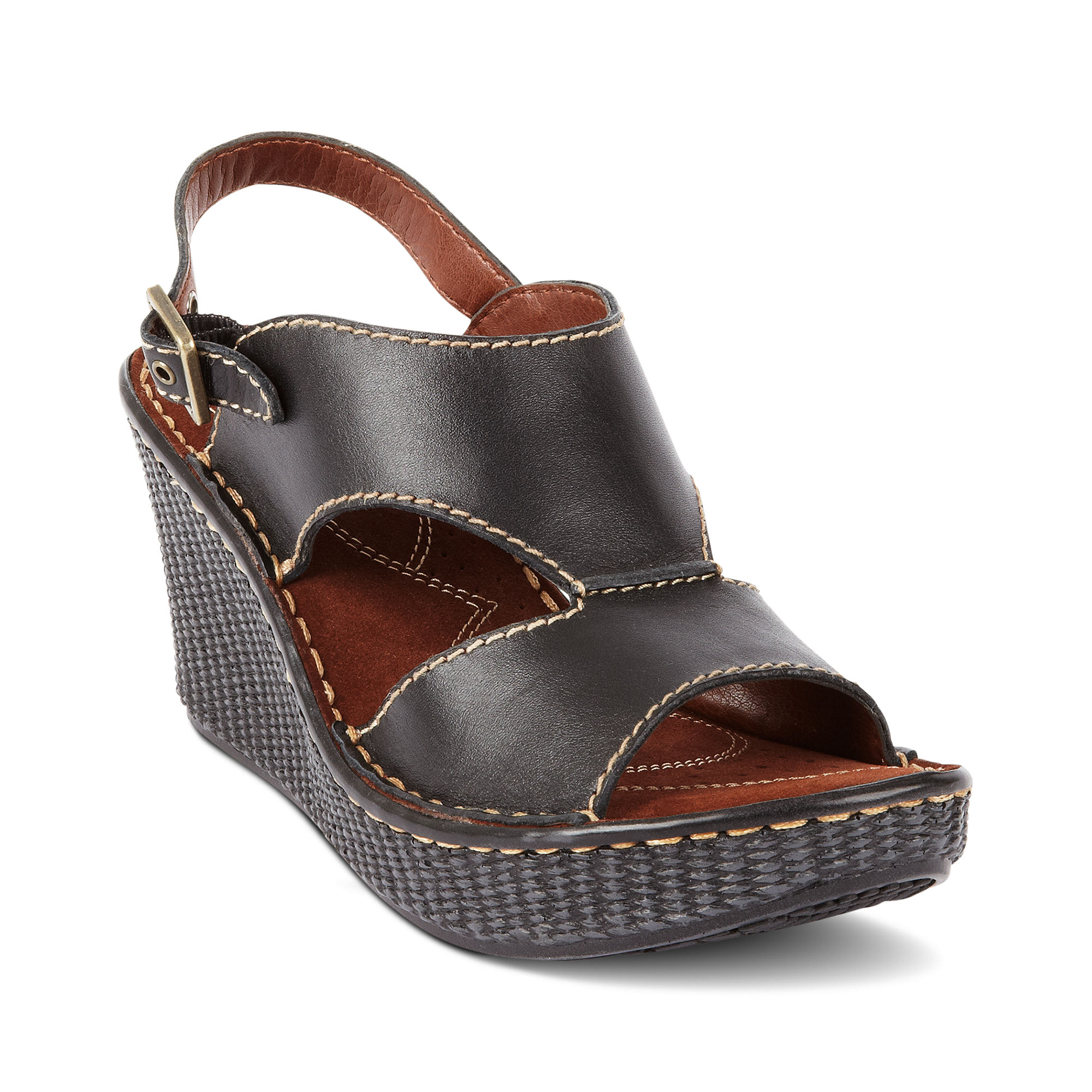 Hush puppies' danube sling sandals feature a woven wedge heel and slip ...