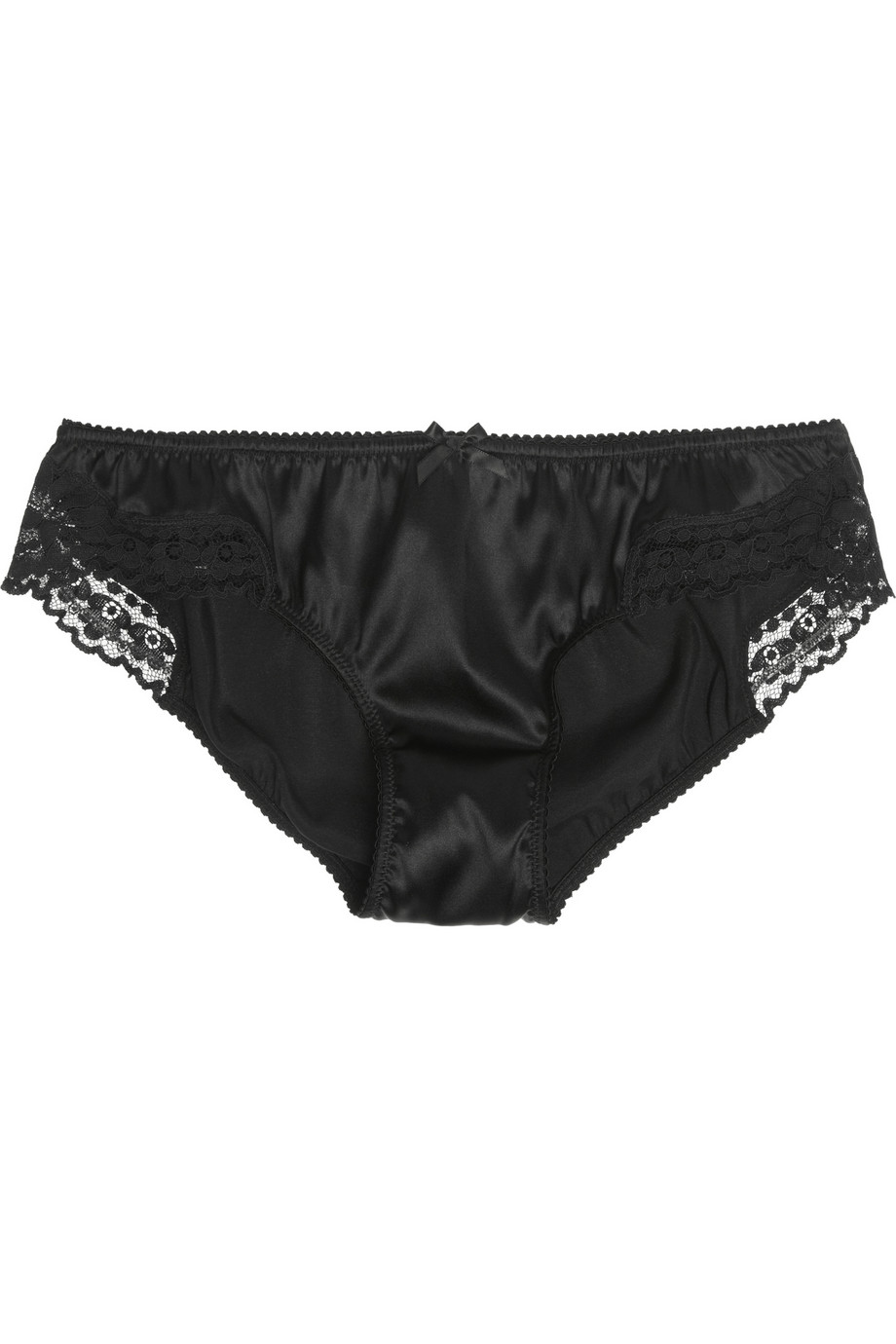 Dolce And Gabbana Lace Trimmed Stretchsilk Satin Briefs In Black Lyst