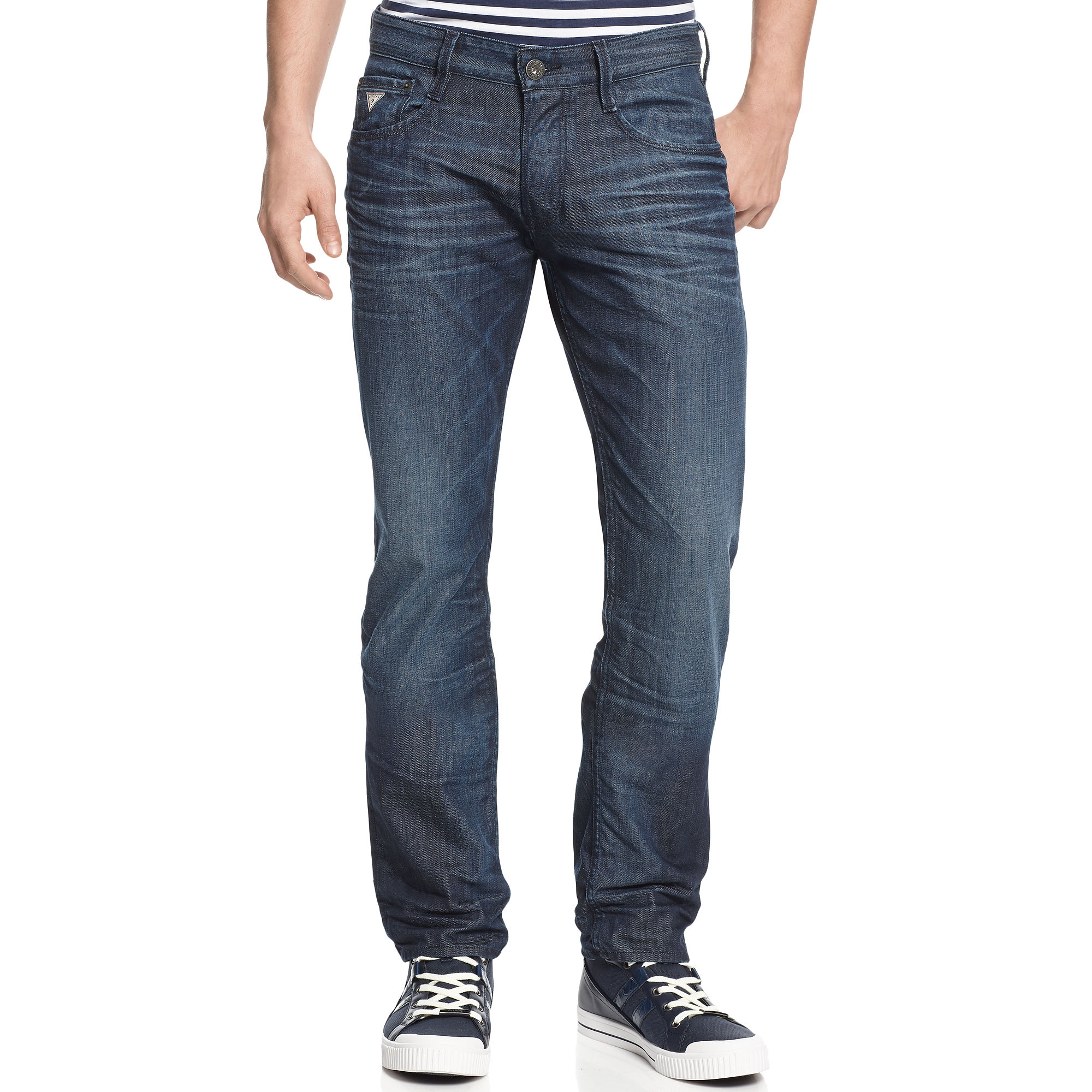 Guess Vermont Slim Straight Fit Jeans in Blue for Men (harvest wash) | Lyst