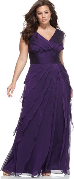 Adrianna Papell Pleat Sheath Dress in Purple