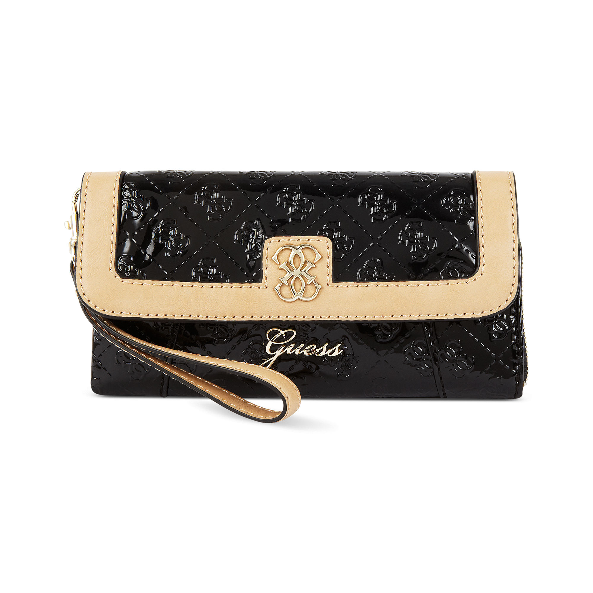 Guess Reiko Small Wristlet Clutch in Black Lyst