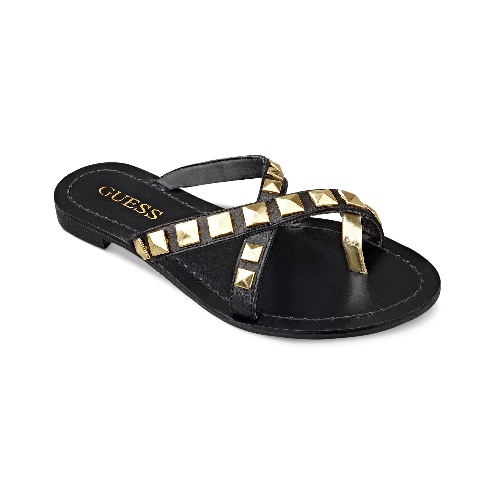 guess gold flat sandals