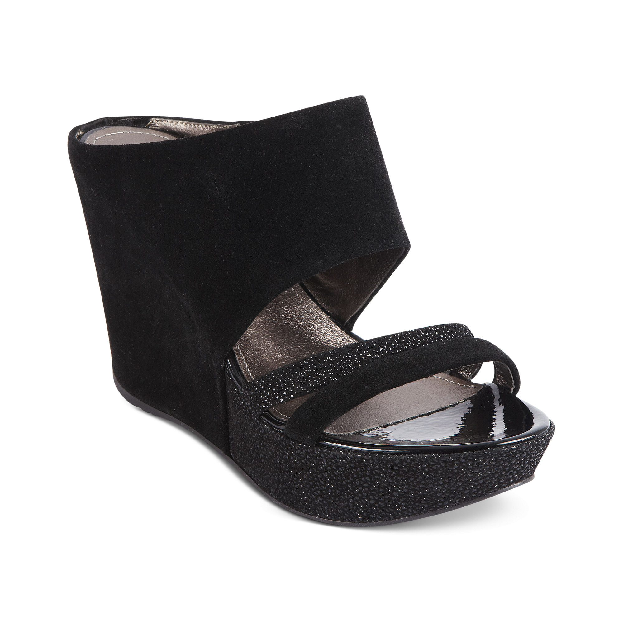 Kenneth Cole Reaction Sole Sista Platform Wedge Sandals in Black | Lyst