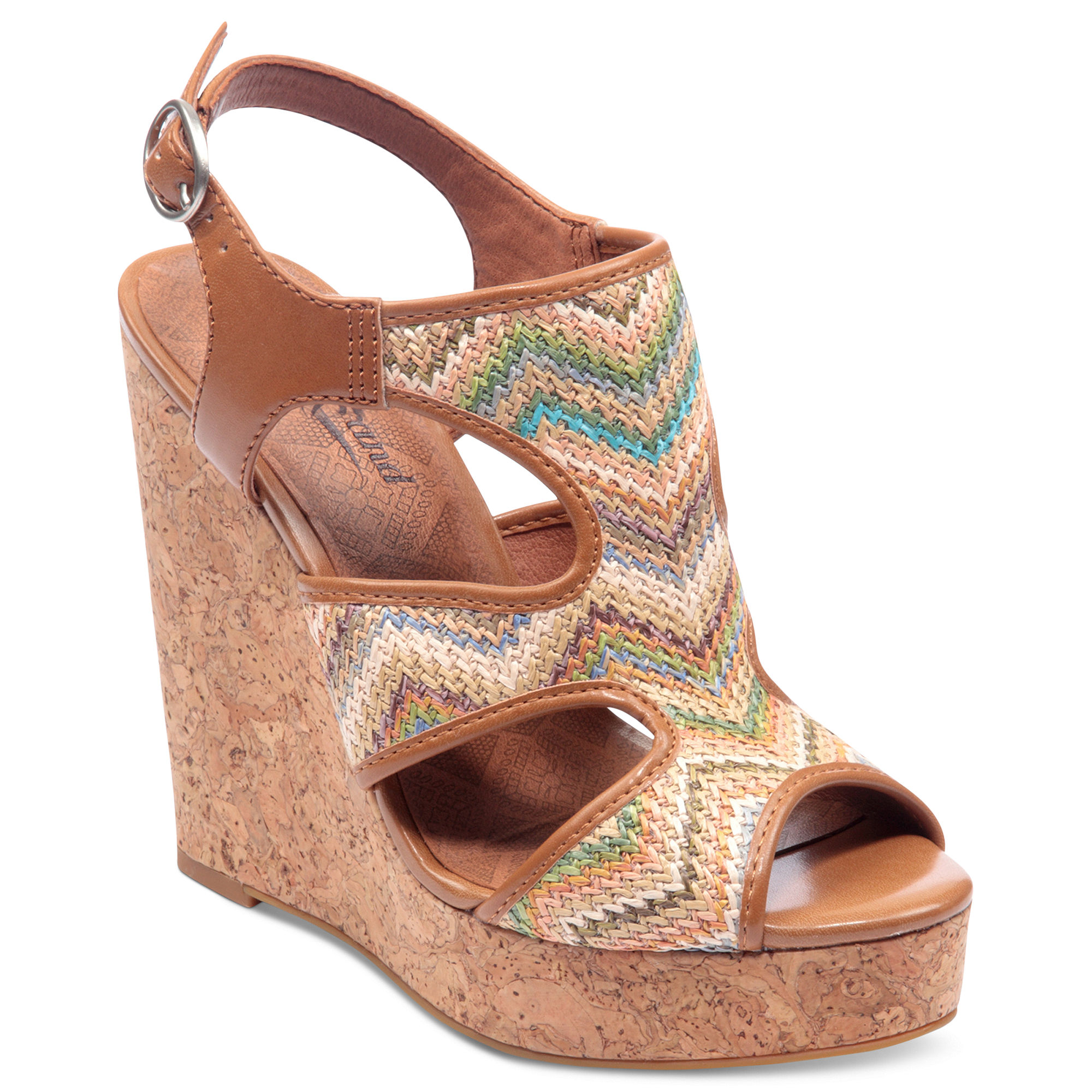 multicolor wedge sandals