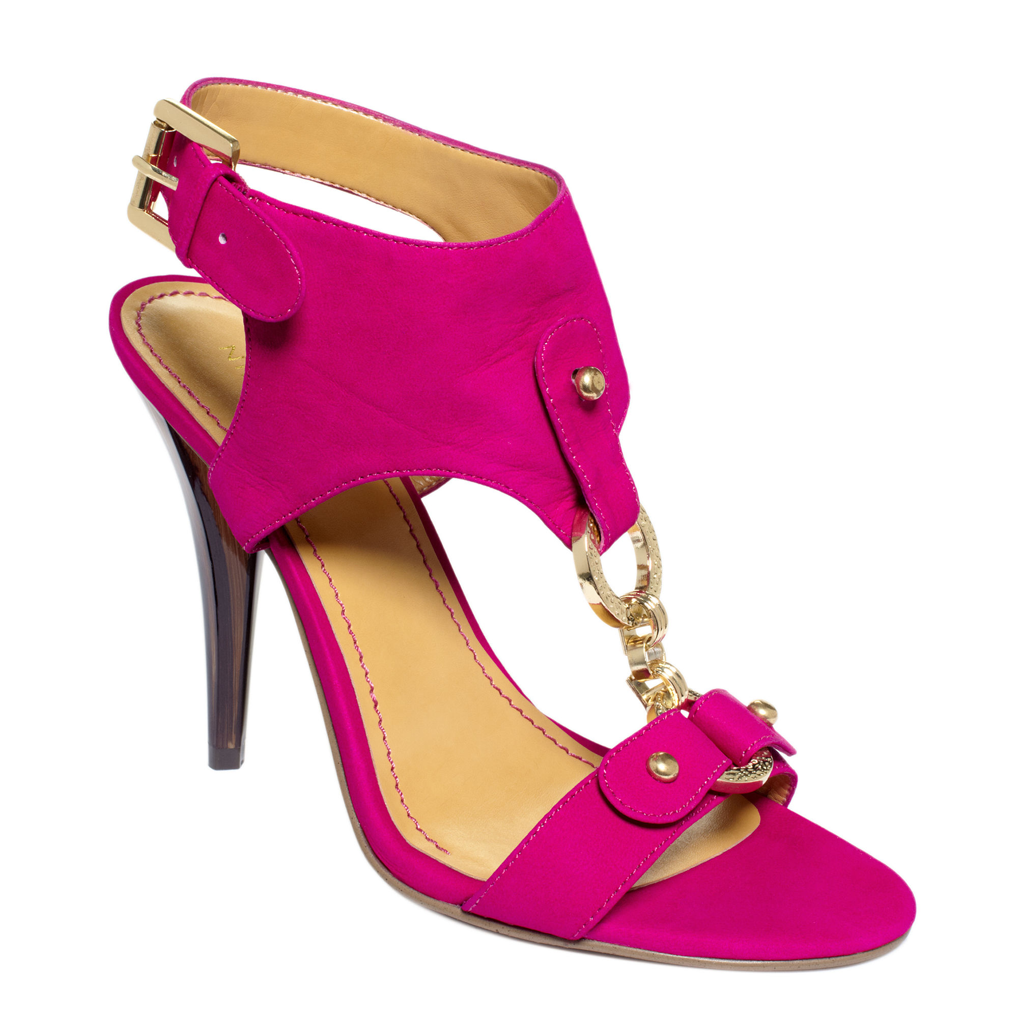 fuschia pink flat sandals