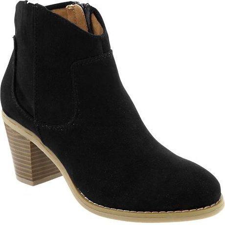 Old Navy Sueded Shortzip Boots in Black | Lyst