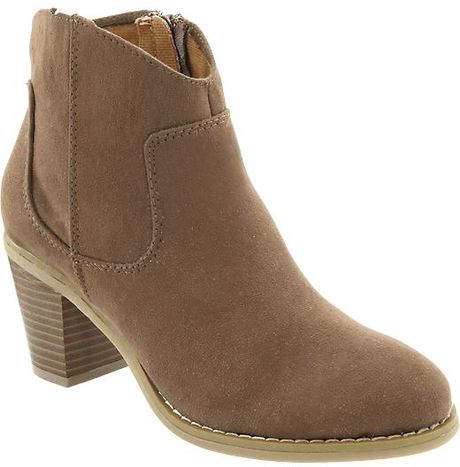 Old Navy Sueded Shortzip Boots in Brown (Mouse House) | Lyst