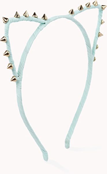 Forever 21 Spiked Cat Ear Headband in Green (MINTGOLD) | Lyst