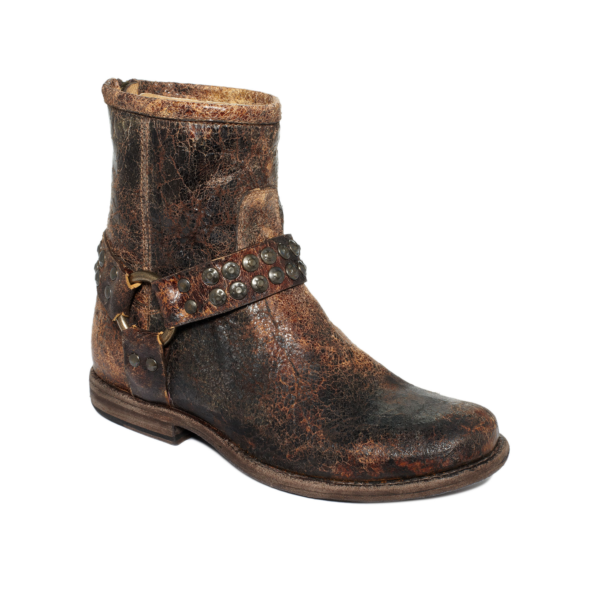 Frye Phillip Booties in Brown (chocolate glazed vintage leather