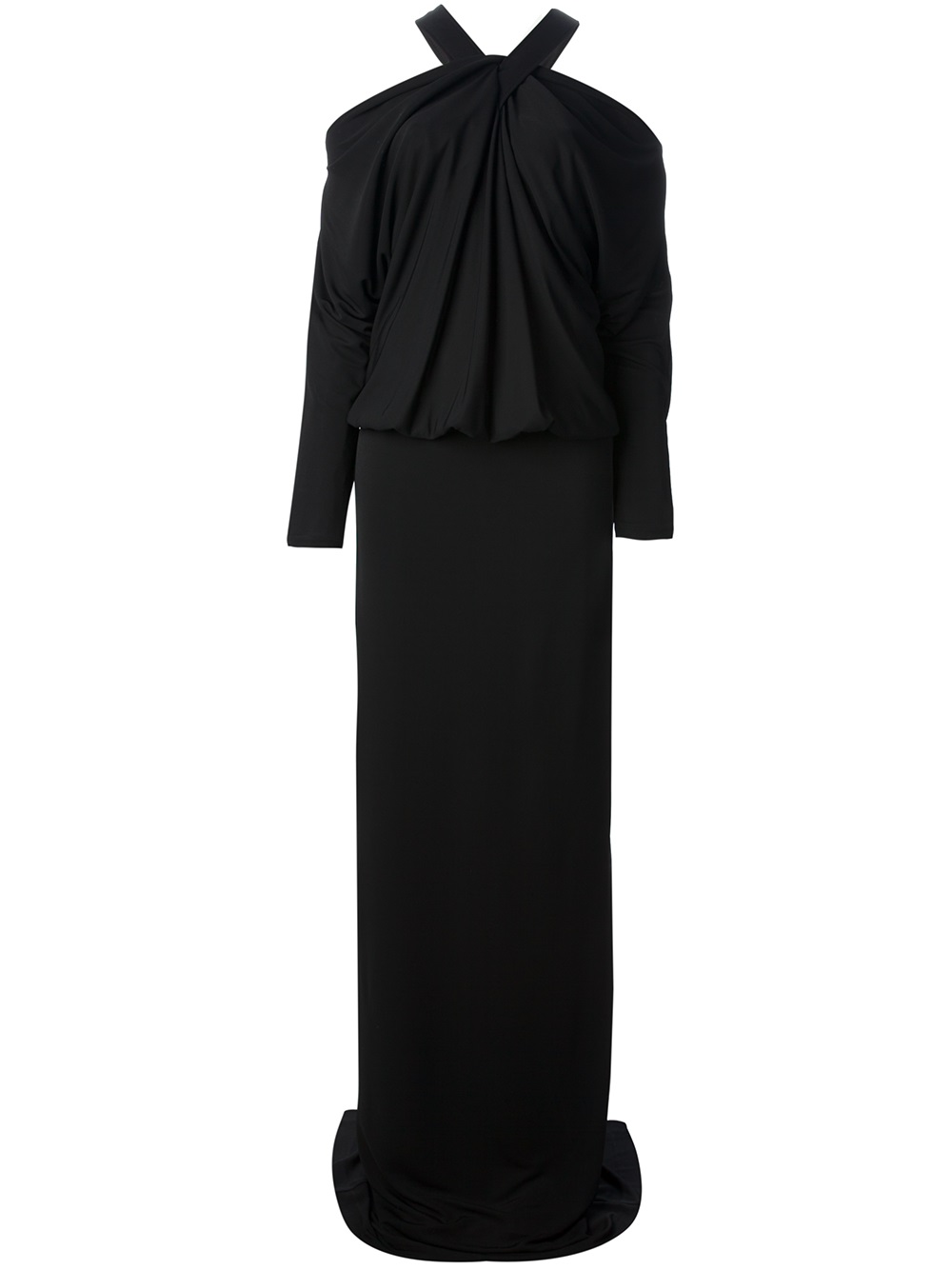 a sleeveless black givenchy gown