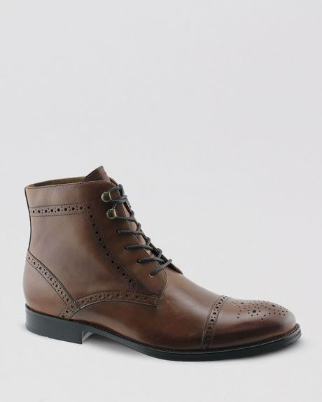 Johnston  Murphy Johnston Murphy Tyndall Cap Toe Boots in Brown for ...