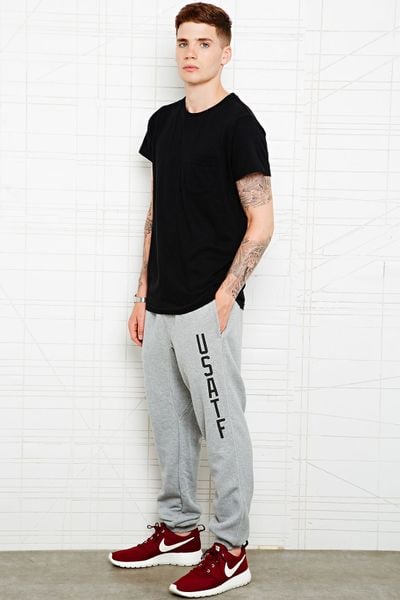 nike grey sweatpants cuffed