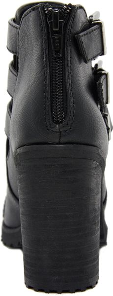 block heel cut out ankle boots