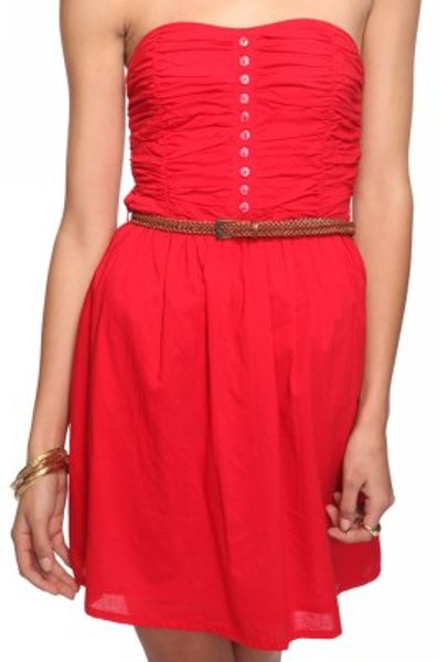 Forever 21 Casual Strapless Dress in Red