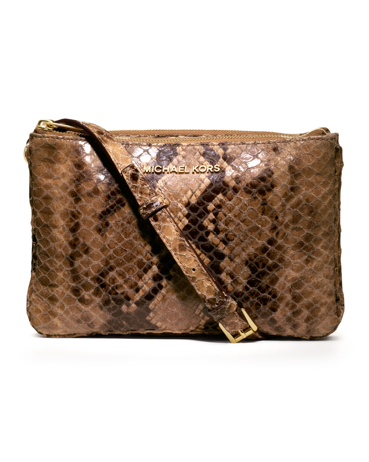 Michael Kors Michael Bedford Gusset Snakeprint Crossbody Bag in Animal