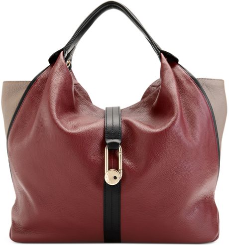 Furla Elisabeth Buckle Medium Shopper in Red (Burgundi Sigaro) | Lyst