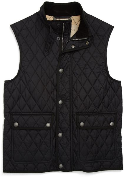 Burberry Brit Haymarket Quilted Vest In Black For Men Lyst