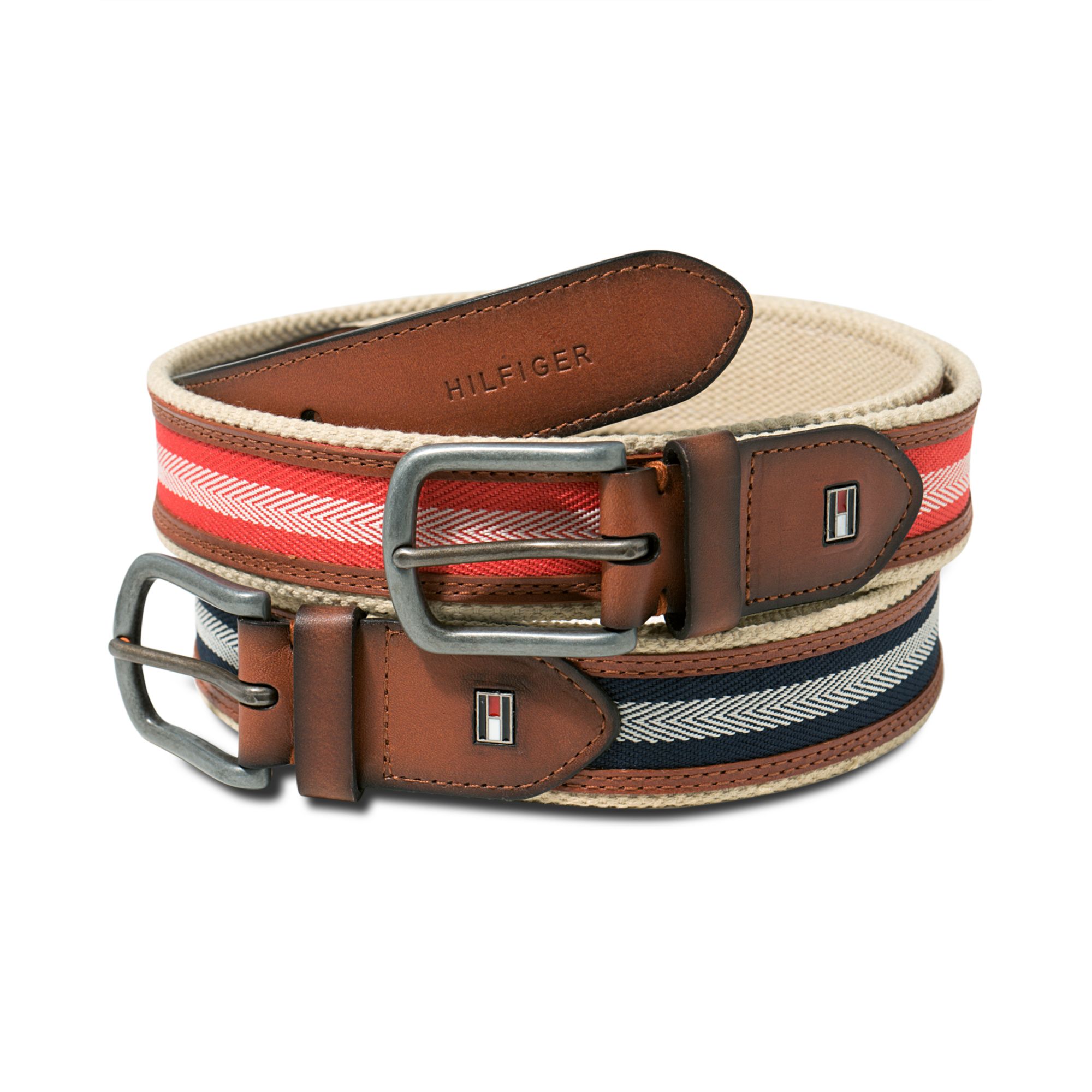 Tommy Hilfiger Twill Tapered Web Belt in Red for Men | Lyst