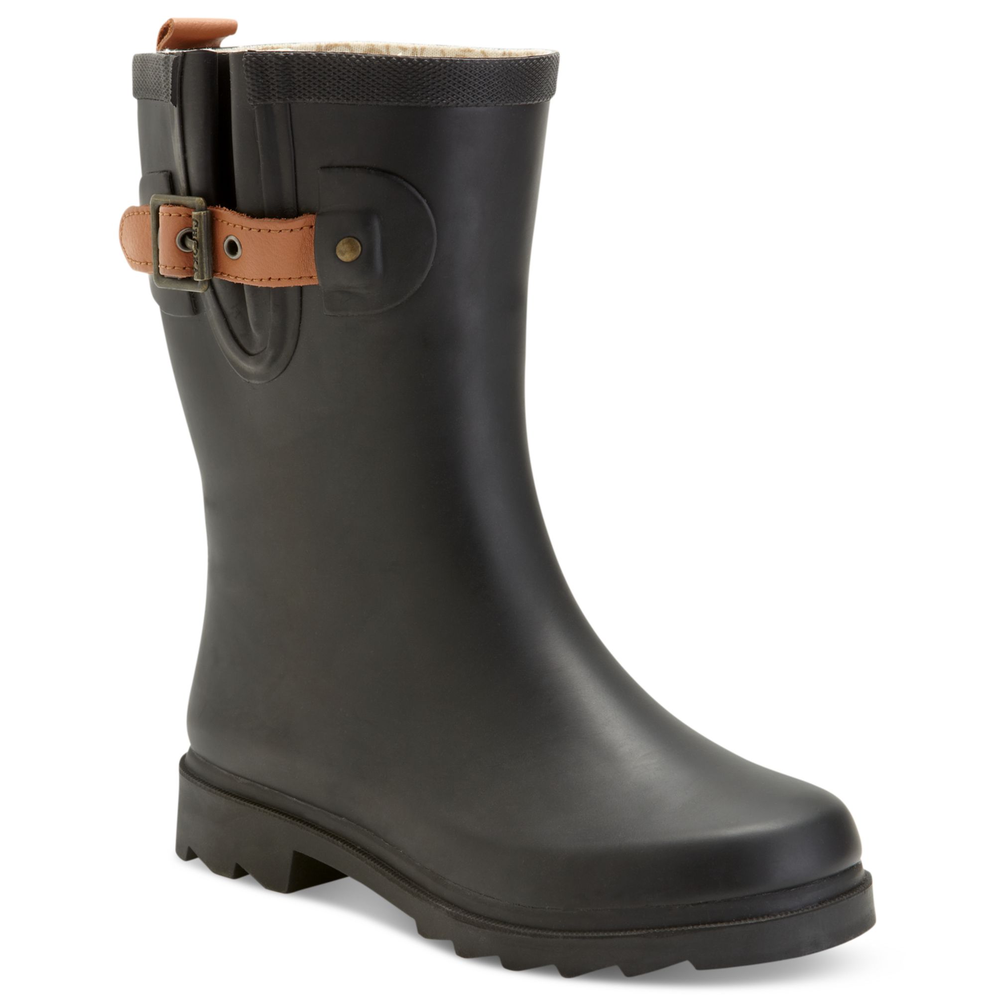 chooka-top-solid-mid-rain-boots-in-black-lyst