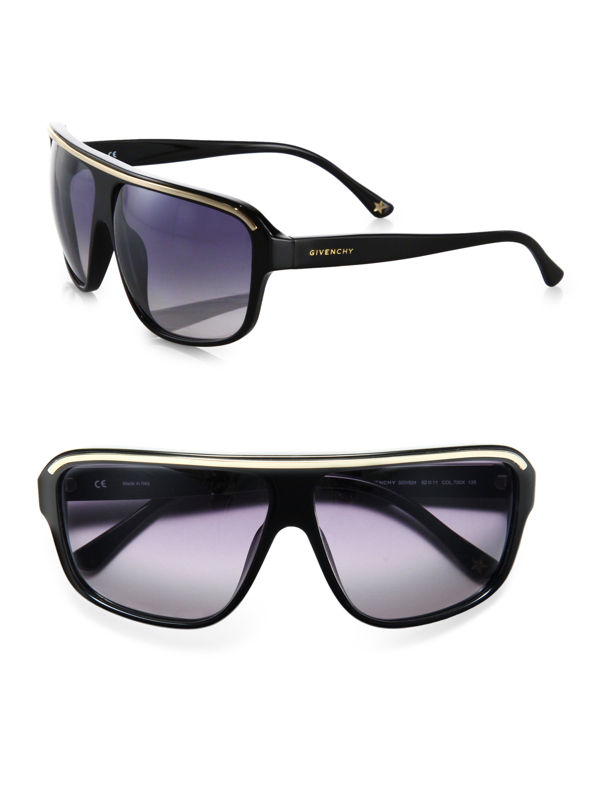 Givenchy Oversized Shield Square Sunglasses In Black Lyst 