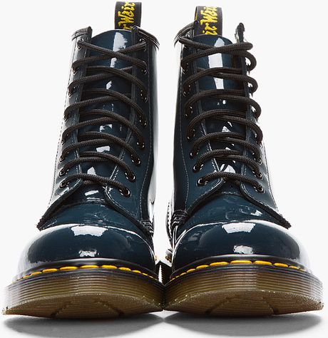 blue patent boots