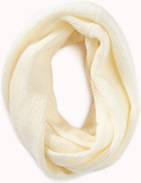 Forever 21 Classic Knit Infinity Scarf in White (Cream) | Lyst