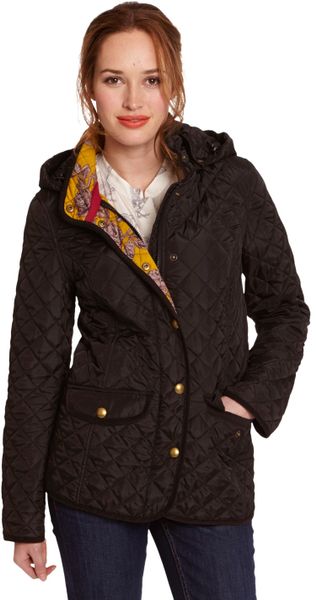 joules black quilted jacket size 16
