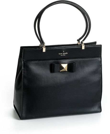 Kate Spade Bow Terrace Fulton Leather Tote Bag in Black | Lyst