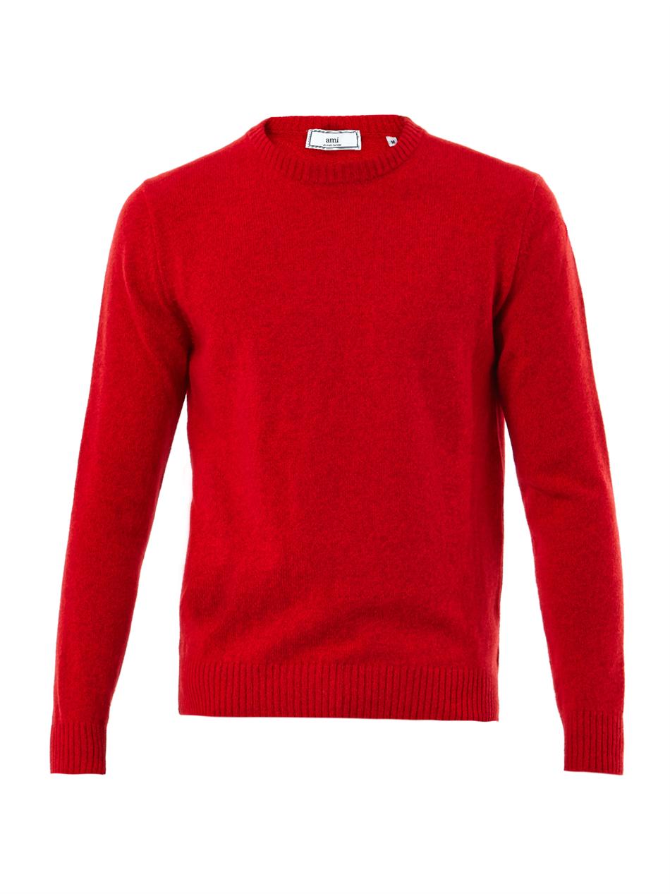 Ami Crewneck Sweater in Red for Men | Lyst