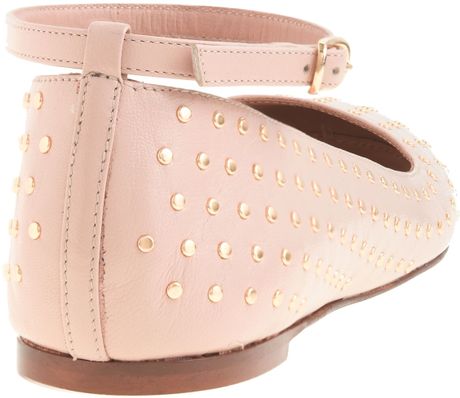 beige flats with ankle strap