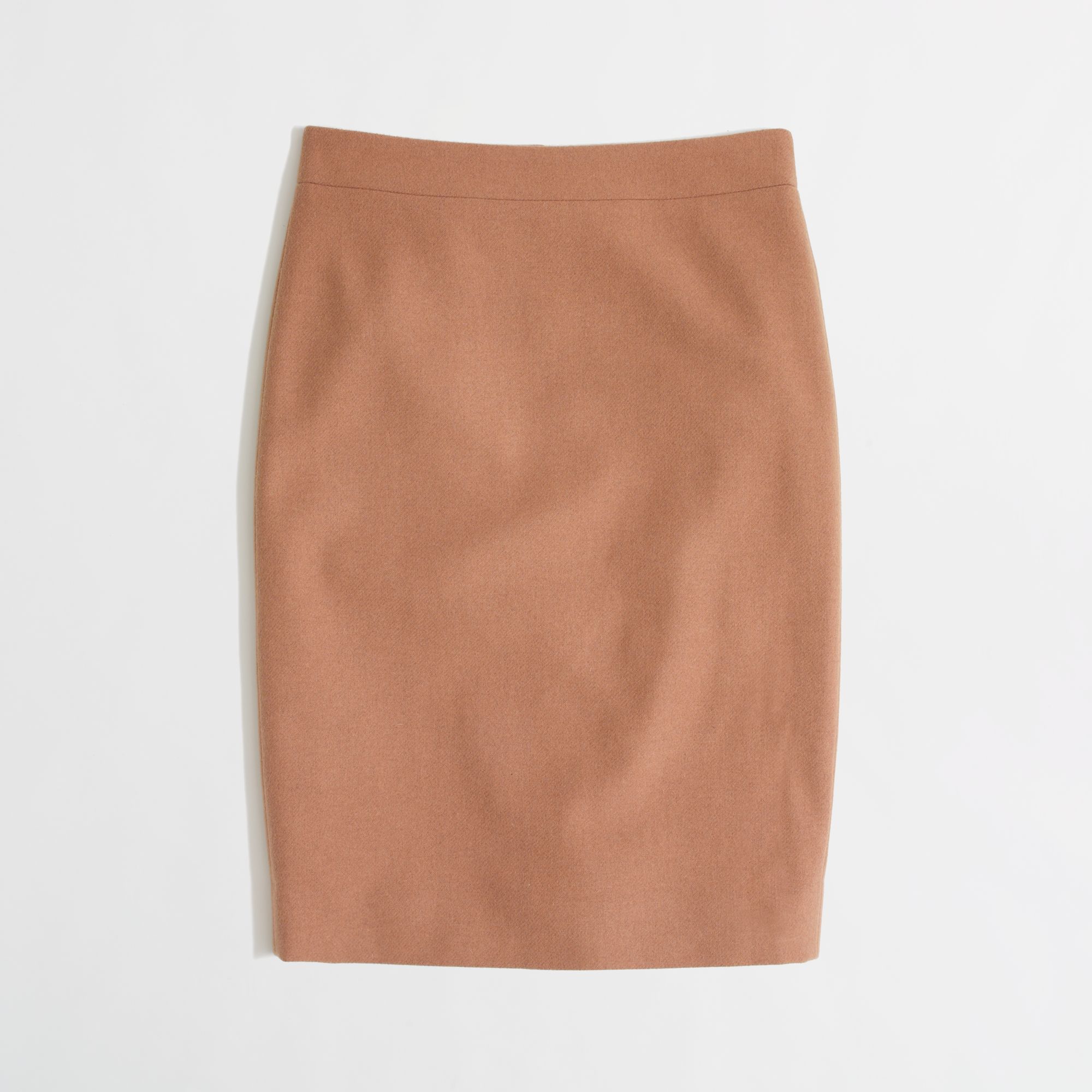 J.crew Factory Pencil Skirt in Doubleserge Wool in Brown (hthr acorn