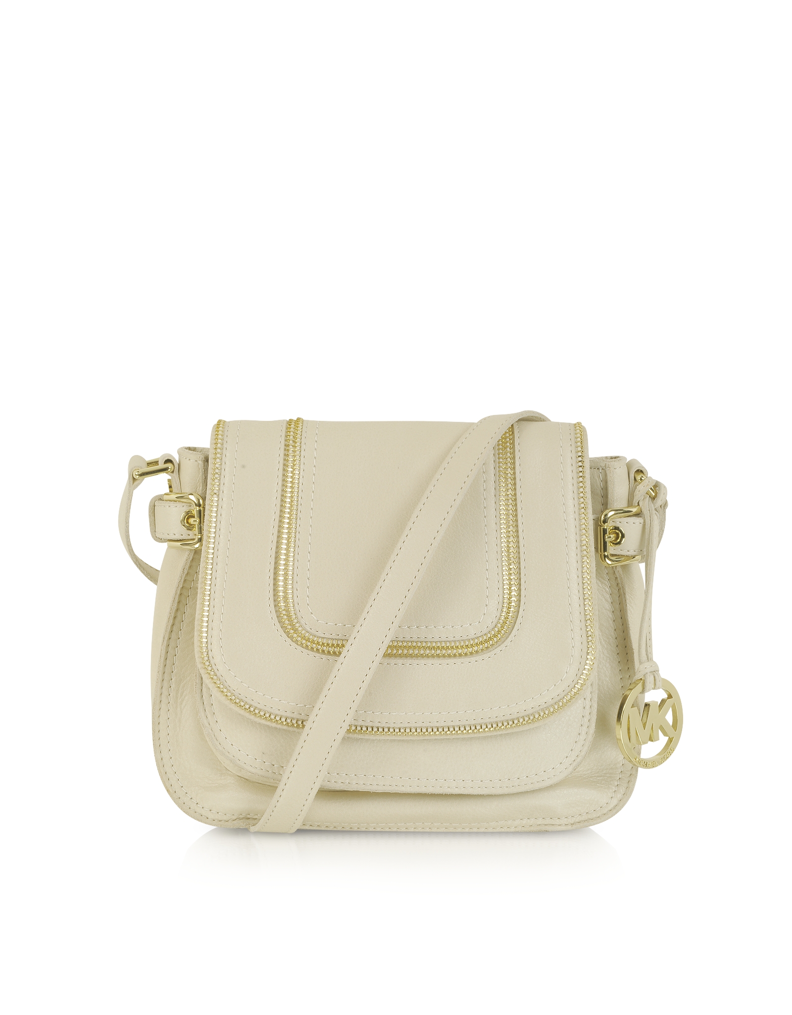 Michael Kors Naomi Vanilla Leather Shoulder Bag in White (Vanilla) Lyst