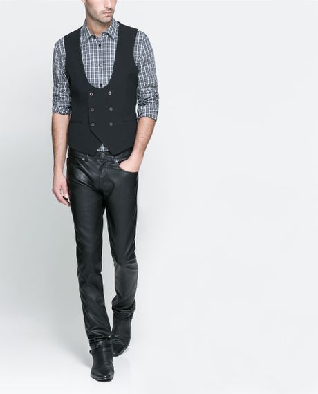 Zara Structured Waistcoat in Black for Men | Lyst