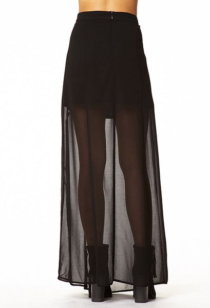 Forever 21 Mslit Maxi Skirt in Black - Lyst Forever 21 Mslit Maxi Skirt in Black - Lyst