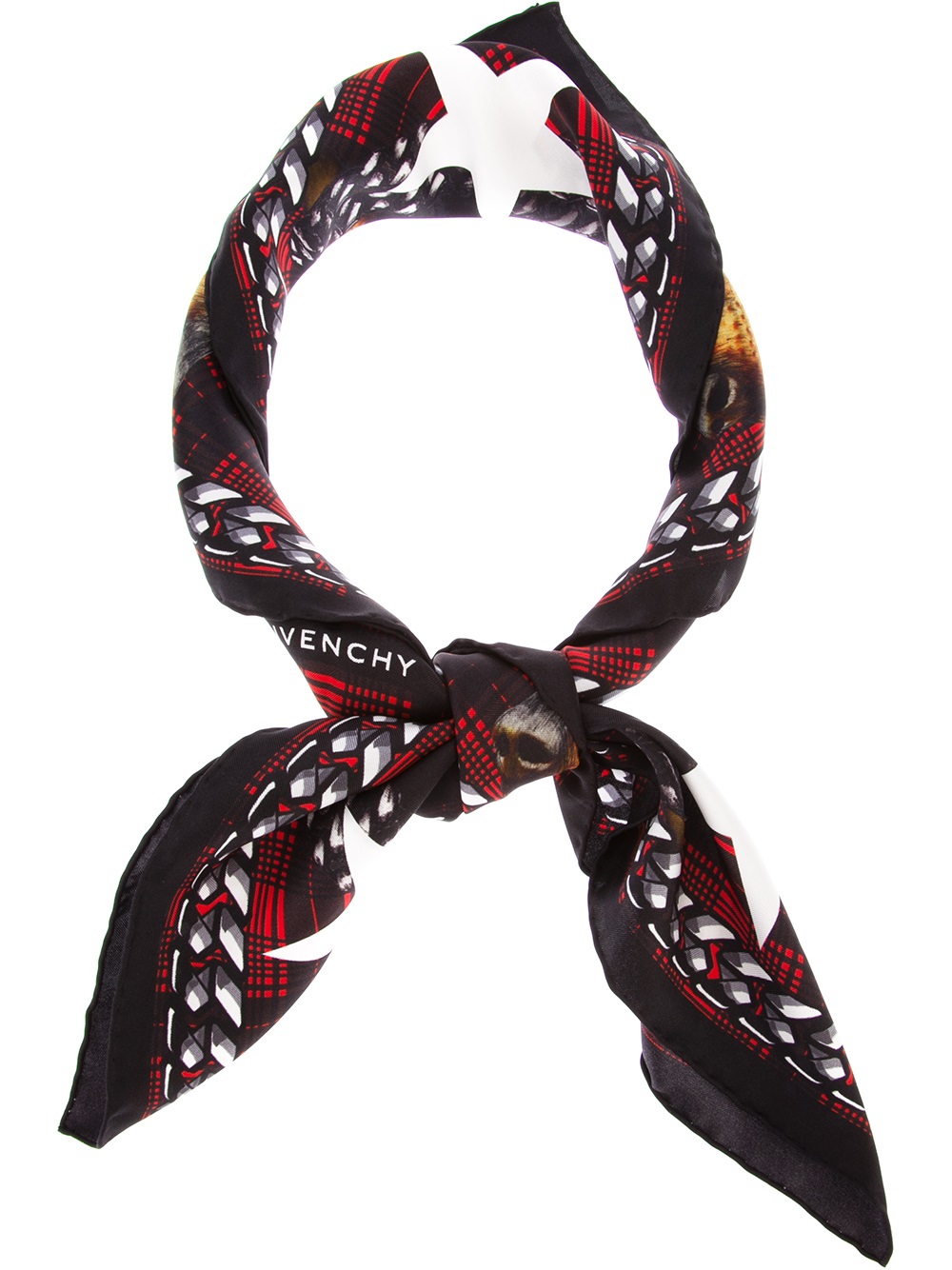 Givenchy Foulard Silk Scarf in Multicolor (black) Lyst