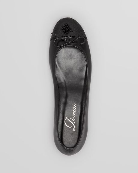black cap toe ballet flats