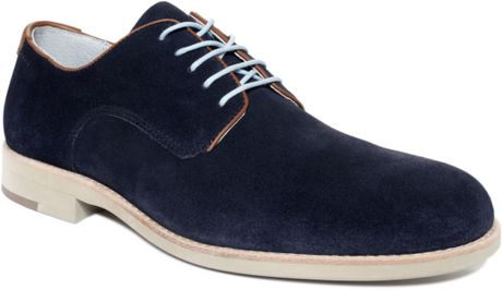 Johnston  Murphy Ellington Suede Plain Toe Shoes in Blue for Men ...