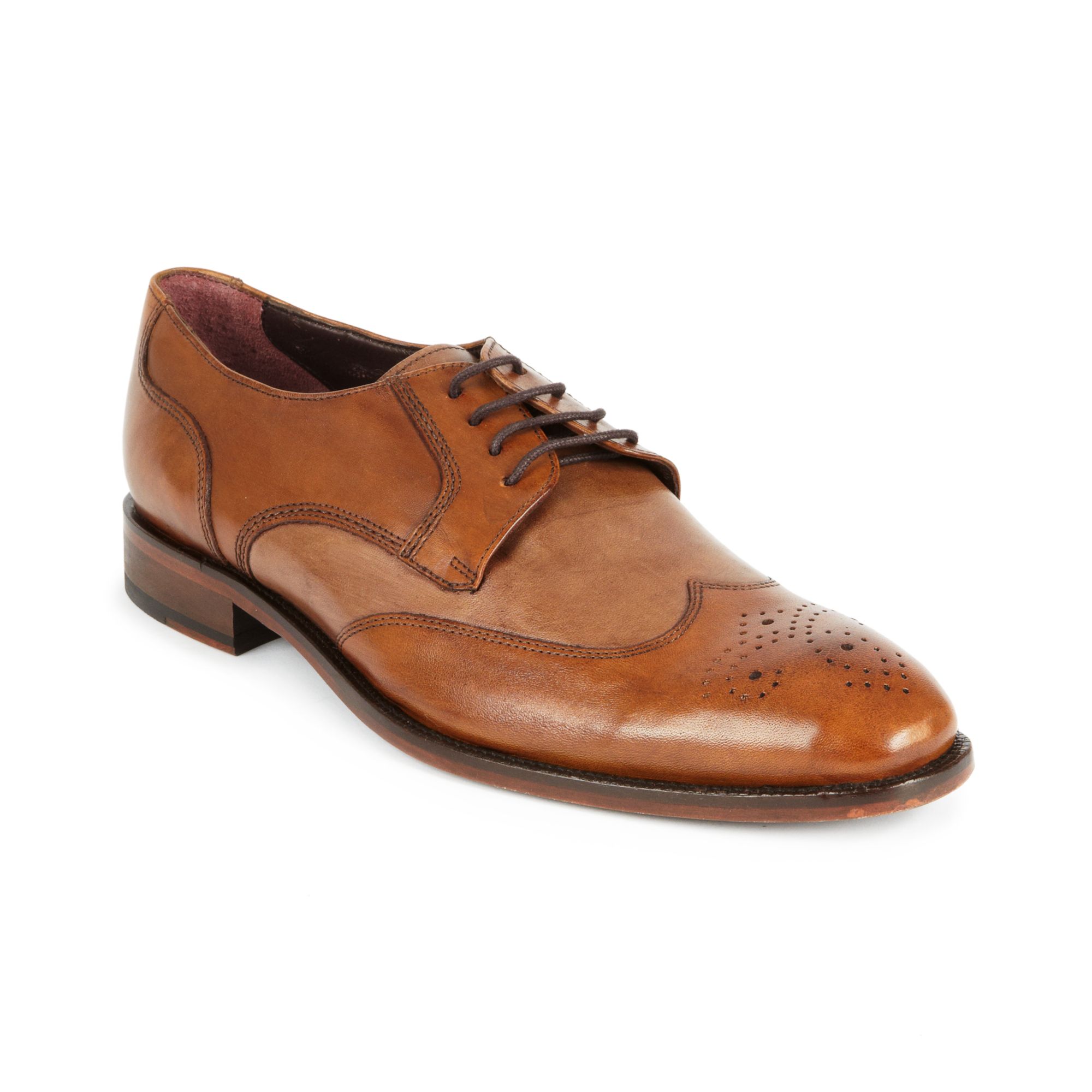 Johnston  Murphy Carlock Two Tone Wing Tip Shoes in Brown for Men ...