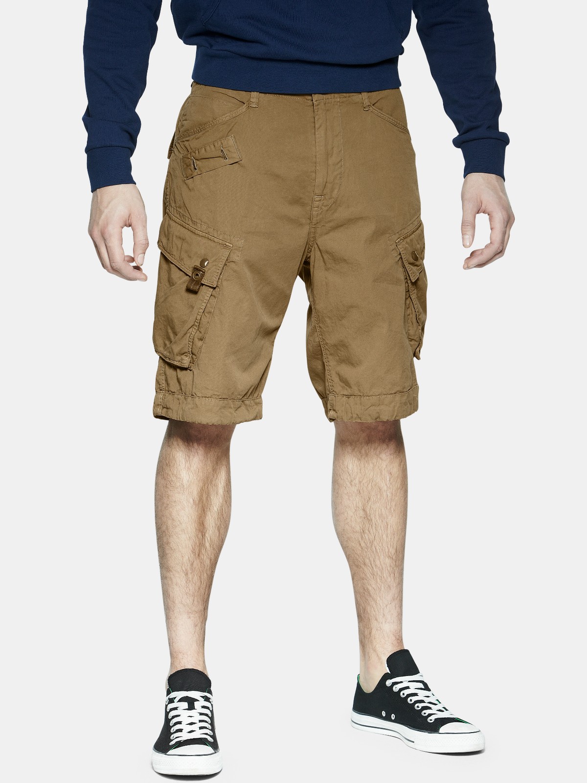 Gstar Raw Gstar Raw Mens Rovic Loose Belted Shorts in Beige for Men