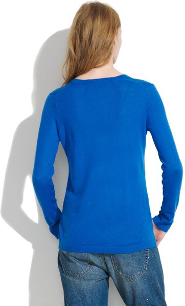 Madewell Merino V Neck Sweater In Blue Songbird Blue Lyst 3177