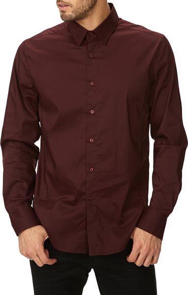 mens burgundy formal shirt