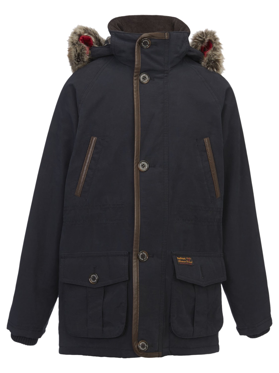 barbour navy parka