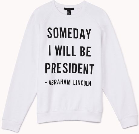 Forever 21 Abraham Lincoln Quote Pullover in Black (Whiteblack)