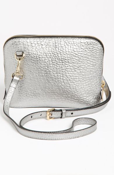 Burberry Harrogate Small Leather Crossbody Bag in Silver | Lyst