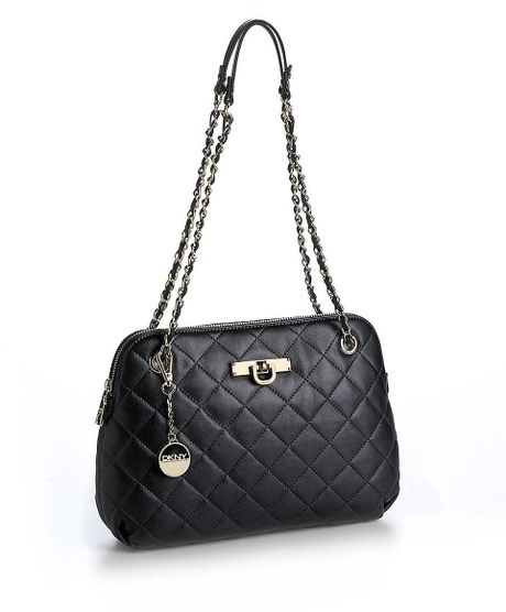Dkny Quilted Leather Bag in Black