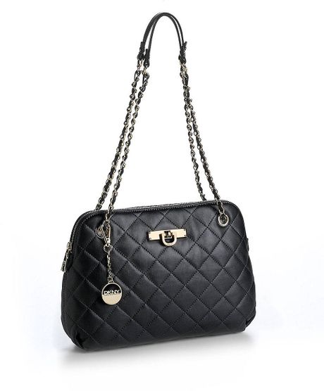 Dkny Quilted Leather Bag in Black Dkny Quilted Leather Bag in Black
