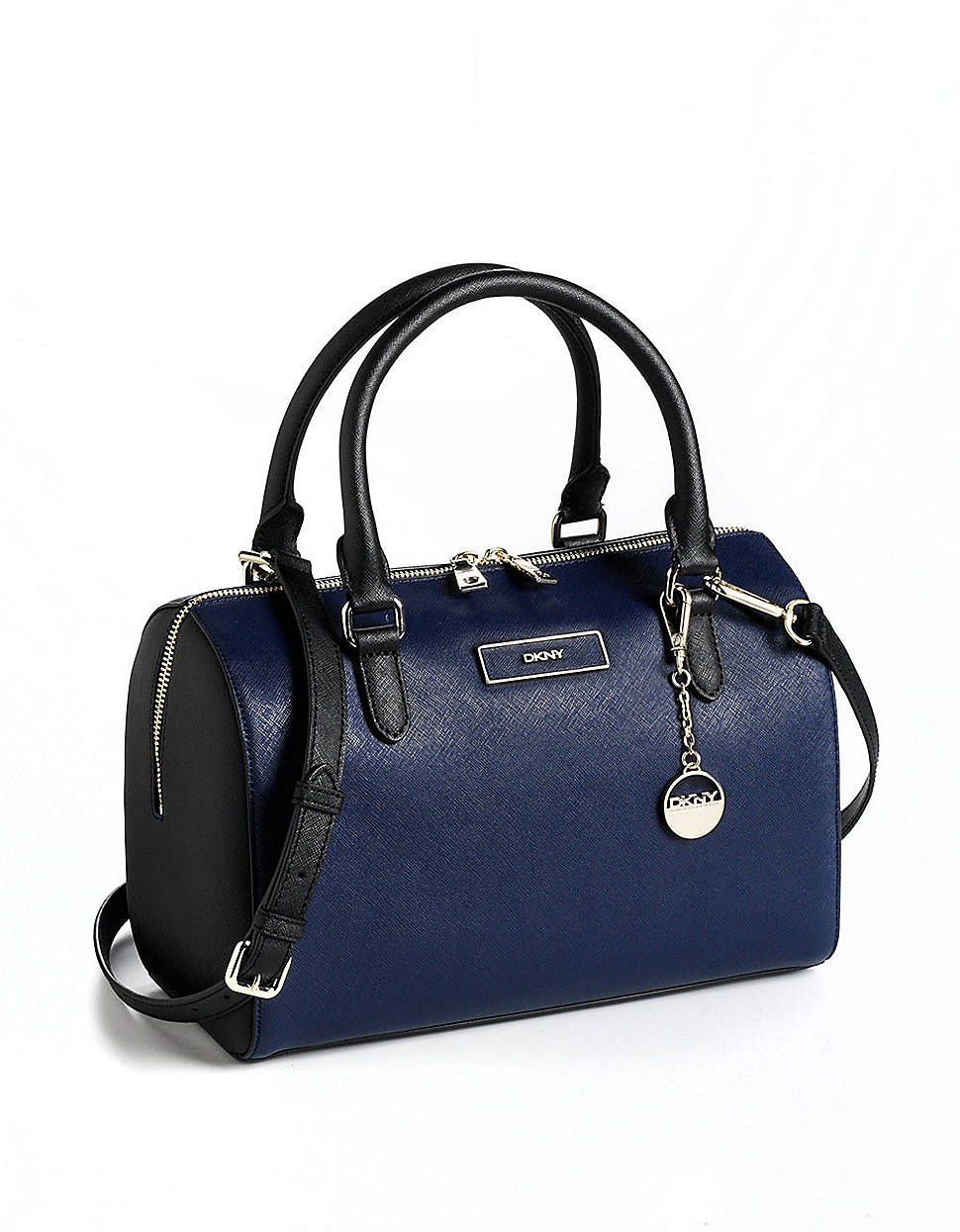 Dkny Saffiano Leather Satchel Bag in Blue (navy) Dkny Saffiano Leather Satchel Bag in Blue (navy)