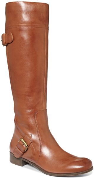 Nine West Sookie Wide Calf Riding Boots in Brown (Honey) | Lyst
